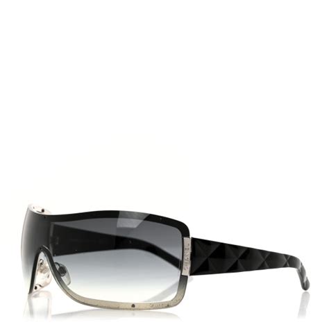 chanel 4126 sunglasses|CHANEL Acetate Quilted Shield Sunglasses 4126 Black Gray .